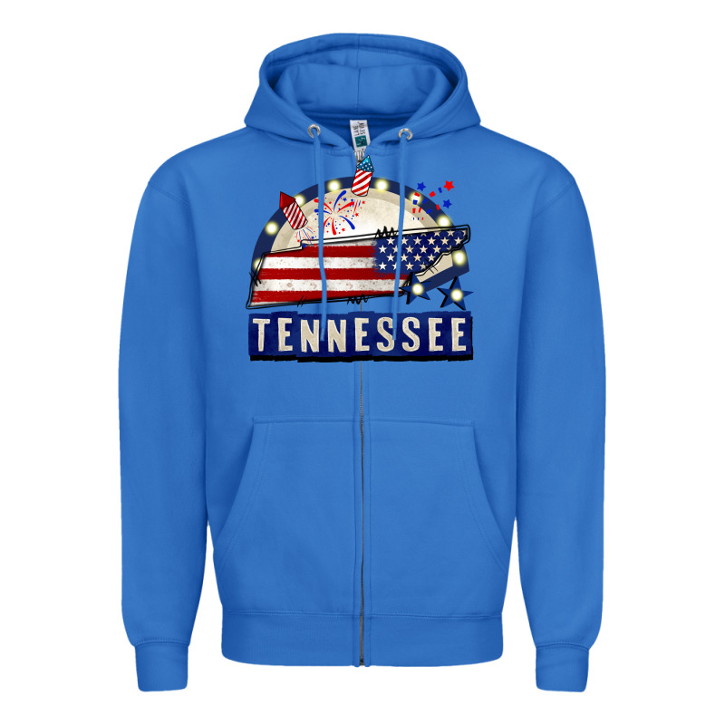 Tennessee 4th Of July Zipper Hoodie by CowGirlArtShop | Teevron