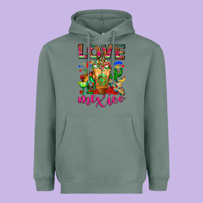 Love Mexico Cold Drink Frappe Heavyweight Hoodie Designed By Fadigitalartstudio