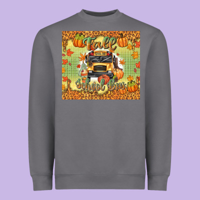 Fall School Bus Heavyweight Sweatshirt Designed By Texasbilliewilder