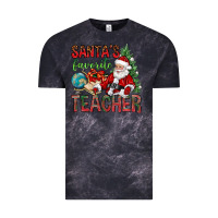 Cloud Black Santa's Favorite Teacher Vintage Tee - BundleAndBundleShop