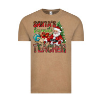 Vintage Coffee Santa's Favorite Teacher Vintage Tee - BundleAndBundleShop