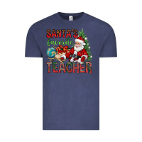 Vintage Denim Santa's Favorite Teacher Vintage Tee - BundleAndBundleShop