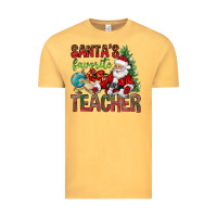 Vintage Mustard Santa's Favorite Teacher Vintage Tee - BundleAndBundleShop