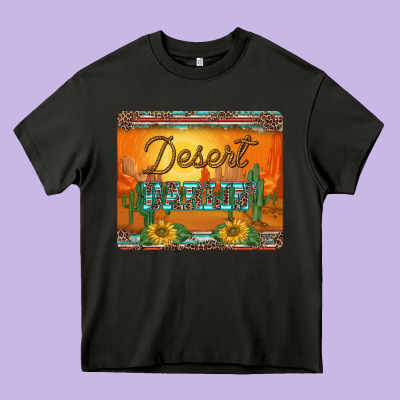 Western Desert Darlin Sunset Serape Leopard Sunflowers Mousepad Heavy Core Tee Designed By Barkaloodesign