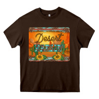 Chocolate Brown western desert darlin sunset serape leopard sunflowers mousepad Heavy Core Tee - BarkalooDesign