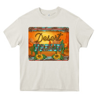 Cream western desert darlin sunset serape leopard sunflowers mousepad Heavy Core Tee - BarkalooDesign