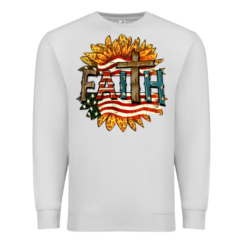 Faith Usa Premium Sweatshirt by FaDigitalArtStudio | Teevron