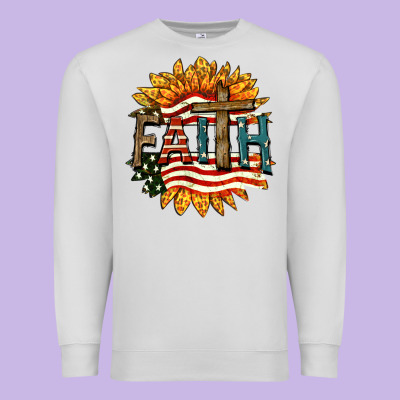Faith Usa Premium Sweatshirt Designed By Fadigitalartstudio