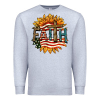 Heather Grey Faith USA Premium Sweatshirt - FaDigitalArtStudio