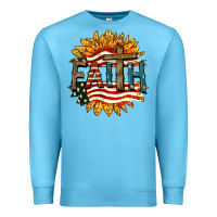 Ocean Blue Faith USA Premium Sweatshirt - FaDigitalArtStudio