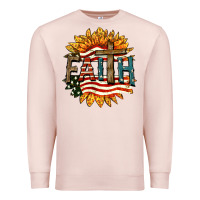 Pale Pink Faith USA Premium Sweatshirt - FaDigitalArtStudio