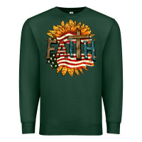 Sports Green Faith USA Premium Sweatshirt - FaDigitalArtStudio