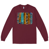Burgundy Aztec Leopard Glitter Brushstrokes Long Sleeve Tee - Bettercallsaul