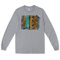 Heather Grey Aztec Leopard Glitter Brushstrokes Long Sleeve Tee - Bettercallsaul