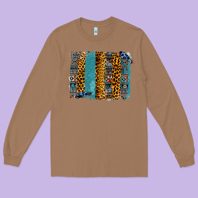 Aztec Leopard Glitter Brushstrokes Long Sleeve Tee Designed By Bettercallsaul