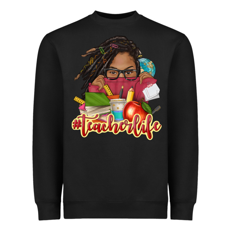 Afro Woman Teacher Life Heavyweight Sweatshirt by NancyCooperArtShop | Teevron