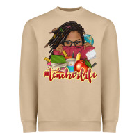 Mushroom afro woman teacher life Heavyweight Sweatshirt - NancyCooperArtShop