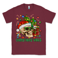 Burgundy Christmas Vibes Classic Tee - BundleAndBundleShop