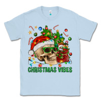 Dusty Blue Christmas Vibes Classic Tee - BundleAndBundleShop