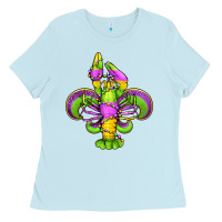 Baby Blue mardi gras crawfish fleur de lis Ladies Tee - Jasminsmagicworld