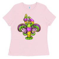 Bubblegum Pink mardi gras crawfish fleur de lis Ladies Tee - Jasminsmagicworld