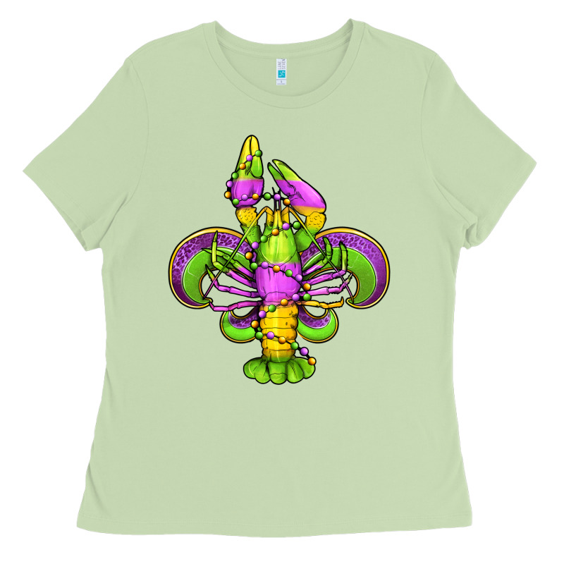 Mardi Gras Crawfish Fleur De Lis Ladies Tee by Jasminsmagicworld | Teevron