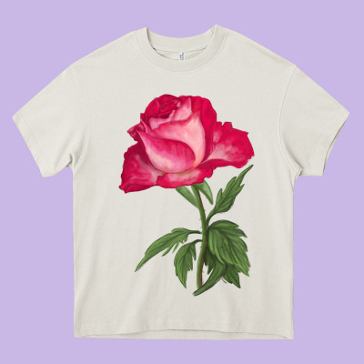 Love At First Sight Rose Heavy Core Tee Designed By Lillyallendesigns