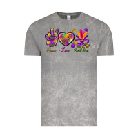Cloud Rock Peace Love Mardi Gras Vintage Tee - BundleAndBundleShop