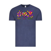 Vintage Denim Peace Love Mardi Gras Vintage Tee - BundleAndBundleShop