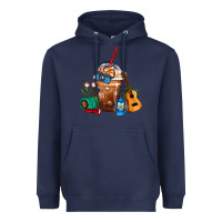 Navy Camping Frappe Coffee Heavyweight Hoodie - FaDigitalArtStudio