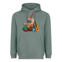 Sage Camping Frappe Coffee Heavyweight Hoodie - FaDigitalArtStudio