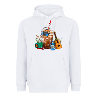 White Camping Frappe Coffee Heavyweight Hoodie - FaDigitalArtStudio