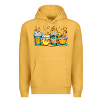Mustard honey bee coffee cups Premium Hoodie - OliviaCreatesArt
