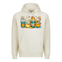 Oatmeal Heather honey bee coffee cups Premium Hoodie - OliviaCreatesArt