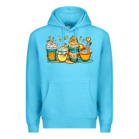Ocean Blue honey bee coffee cups Premium Hoodie - OliviaCreatesArt