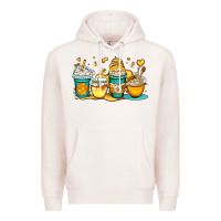 Pale Pink honey bee coffee cups Premium Hoodie - OliviaCreatesArt