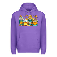 Purple honey bee coffee cups Premium Hoodie - OliviaCreatesArt