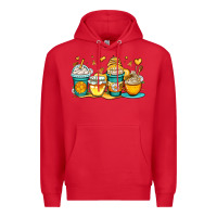 Red honey bee coffee cups Premium Hoodie - OliviaCreatesArt
