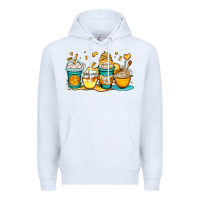 White honey bee coffee cups Premium Hoodie - OliviaCreatesArt