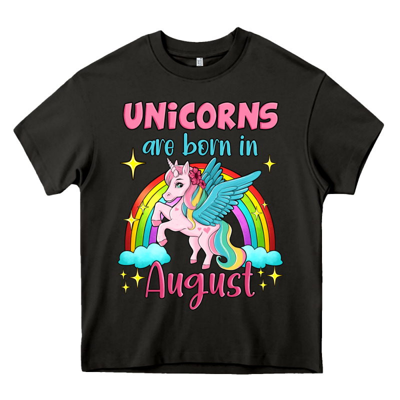 Unicorns Are Born In August Heavy Core Tee by Jasminsmagicworld | Teevron