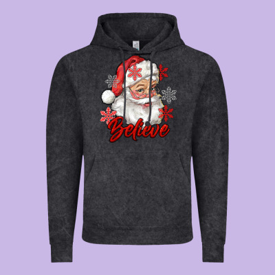 Santa Believe Vintage Hoodie Designed By Ranaportraitstore
