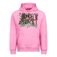 Fuchsia Pink Baby's First Christmas Urban Hoodie - CowhideDigitalArt
