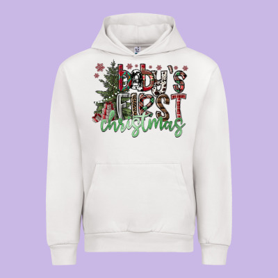 Baby's First Christmas Urban Hoodie Designed By Cowhidedigitalart