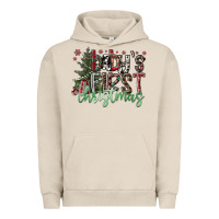 Pigment French Oak Baby's First Christmas Urban Hoodie - CowhideDigitalArt