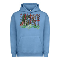 Pigment Pebble Blue Baby's First Christmas Urban Hoodie - CowhideDigitalArt
