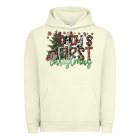 Pigment Pistachio Baby's First Christmas Urban Hoodie - CowhideDigitalArt