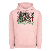 Pigment Salmon Baby's First Christmas Urban Hoodie - CowhideDigitalArt