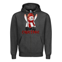 Charcoal Heather beary christmas Zipper Hoodie - CowGirlArtShop