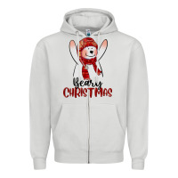 Dove Grey beary christmas Zipper Hoodie - CowGirlArtShop