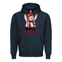 Navy beary christmas Zipper Hoodie - CowGirlArtShop